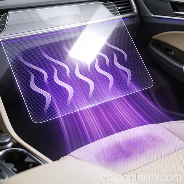 Protección UV para película protectora interior de automóviles